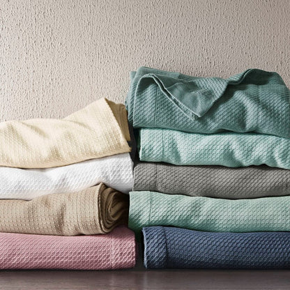 100% Egyptian Cotton Blanket - Ultra Soft Blankets - Coastal Blankets - Seafoam - Quahog Bay Bedding