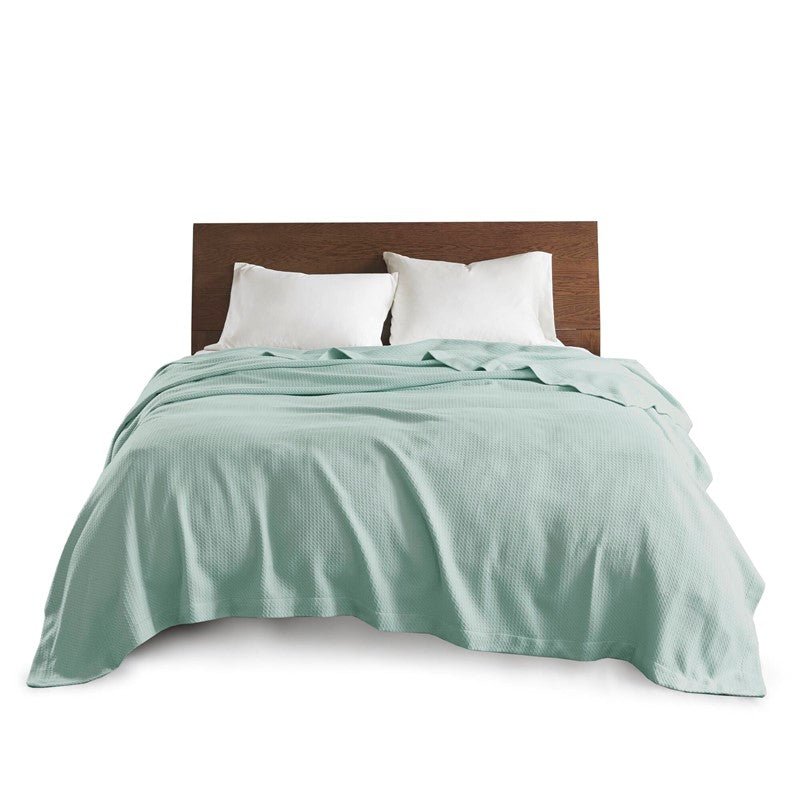 100% Egyptian Cotton Blanket - Ultra Soft Blankets - Coastal Blankets - Seafoam - Quahog Bay Bedding