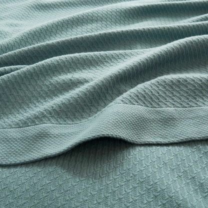 100% Egyptian Cotton Blanket - Ultra Soft Premium Blankets - Coastal Blankets - Teal - Quahog Bay Bedding