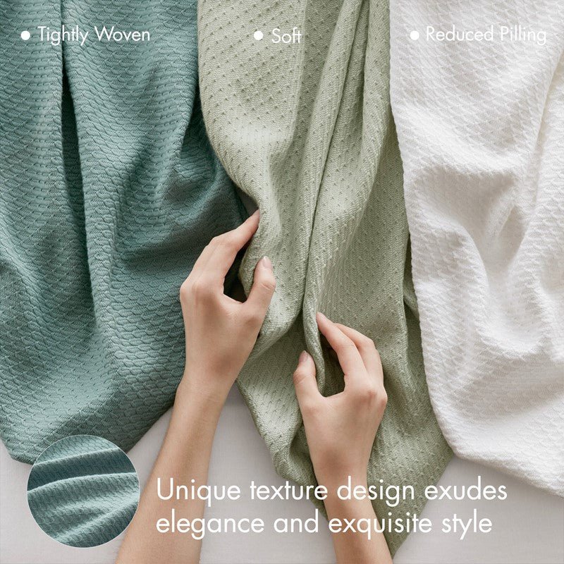 100% Egyptian Cotton Blanket - Ultra Soft Premium Blankets - Coastal Blankets - Teal - Quahog Bay Bedding