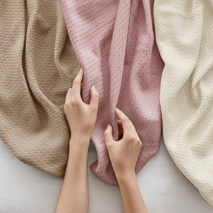 100% Egyptian Cotton Blanket - Ultra Soft Premium Blankets - Khaki - Quahog Bay Bedding