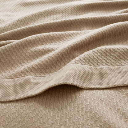 100% Egyptian Cotton Blanket - Ultra Soft Premium Blankets - Khaki - Quahog Bay Bedding