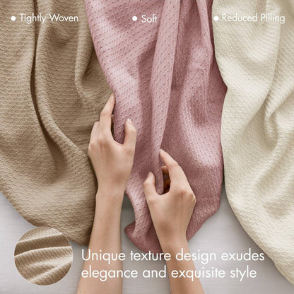 100% Egyptian Cotton Blanket - Ultra Soft Premium Blankets - Khaki - Quahog Bay Bedding