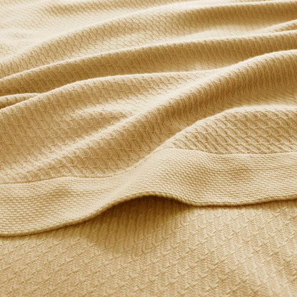 100% Egyptian Cotton Blanket - Ultra Soft Premium Blankets - Mustard - Quahog Bay Bedding