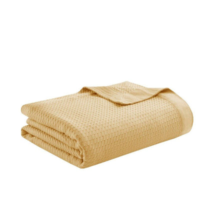 100% Egyptian Cotton Blanket - Ultra Soft Premium Blankets - Mustard - Quahog Bay Bedding