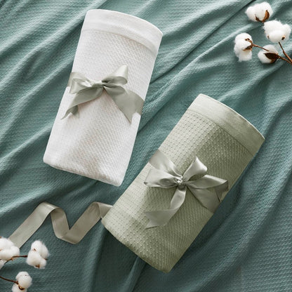 100% Egyptian Cotton Blanket - Ultra Soft Premium Blankets - White - Quahog Bay Bedding