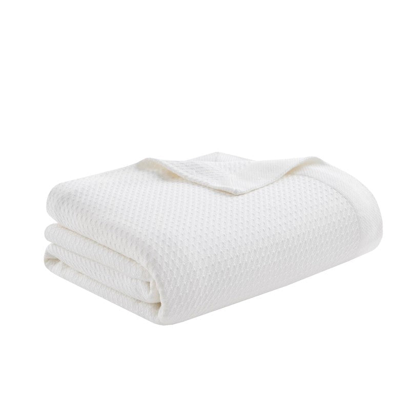 100% Egyptian Cotton Blanket - Ultra Soft Premium Blankets - White - Quahog Bay Bedding