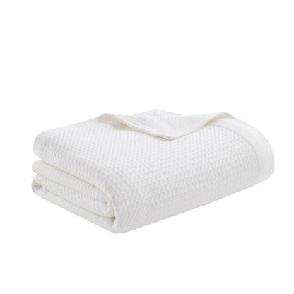 100% Egyptian Cotton Blanket - Ultra Soft Premium Blankets - White - Quahog Bay Bedding