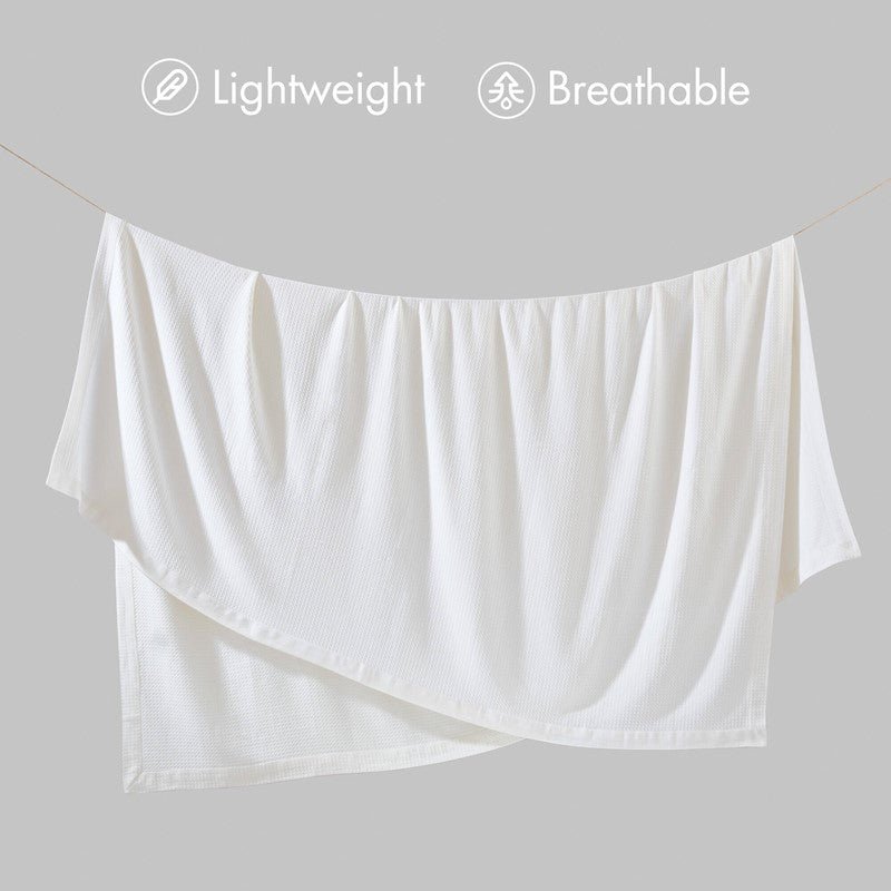 100% Egyptian Cotton Blanket - Ultra Soft Premium Blankets - White - Quahog Bay Bedding