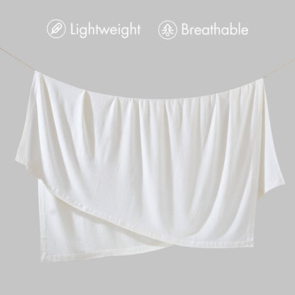 100% Egyptian Cotton Blanket - Ultra Soft Premium Blankets - White - Quahog Bay Bedding