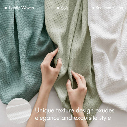 100% Egyptian Cotton Blanket - Ultra Soft Premium Blankets - White - Quahog Bay Bedding