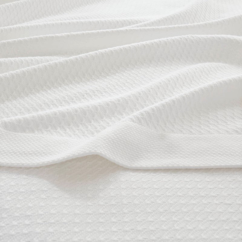 100% Egyptian Cotton Blanket - Ultra Soft Premium Blankets - White - Quahog Bay Bedding