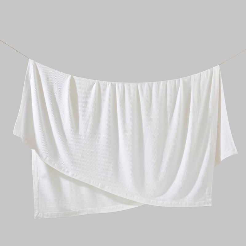100% Egyptian Cotton Blanket - Ultra Soft Premium Blankets - White - Quahog Bay Bedding