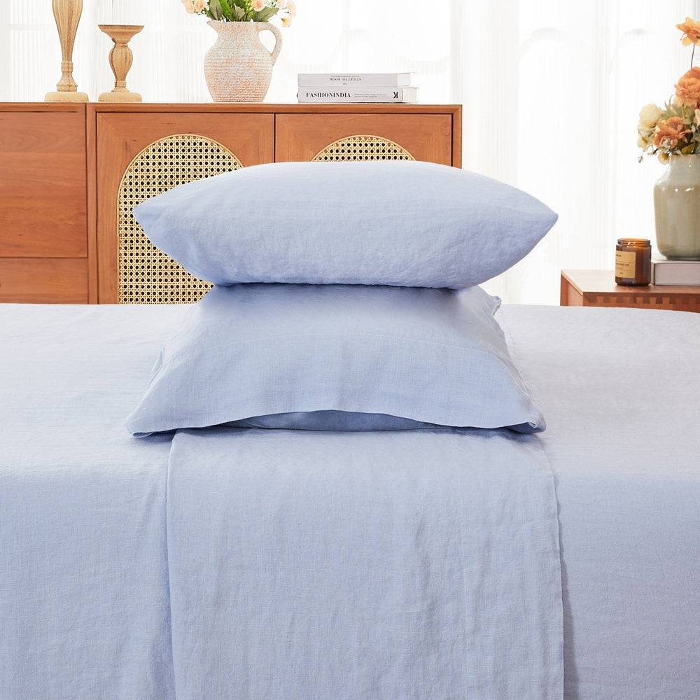 100% Linen Sheet Set - Luxury Organic Deep Pocket Linen Sheets - Quahog Bay Bedding