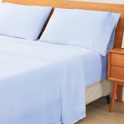 100% Linen Sheet Set - Luxury Organic Deep Pocket Linen Sheets - Quahog Bay Bedding