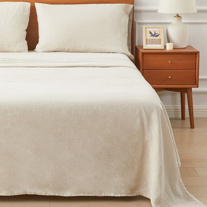 100% Linen Sheet Set - Luxury Organic Deep Pocket Linen Sheets - Quahog Bay Bedding