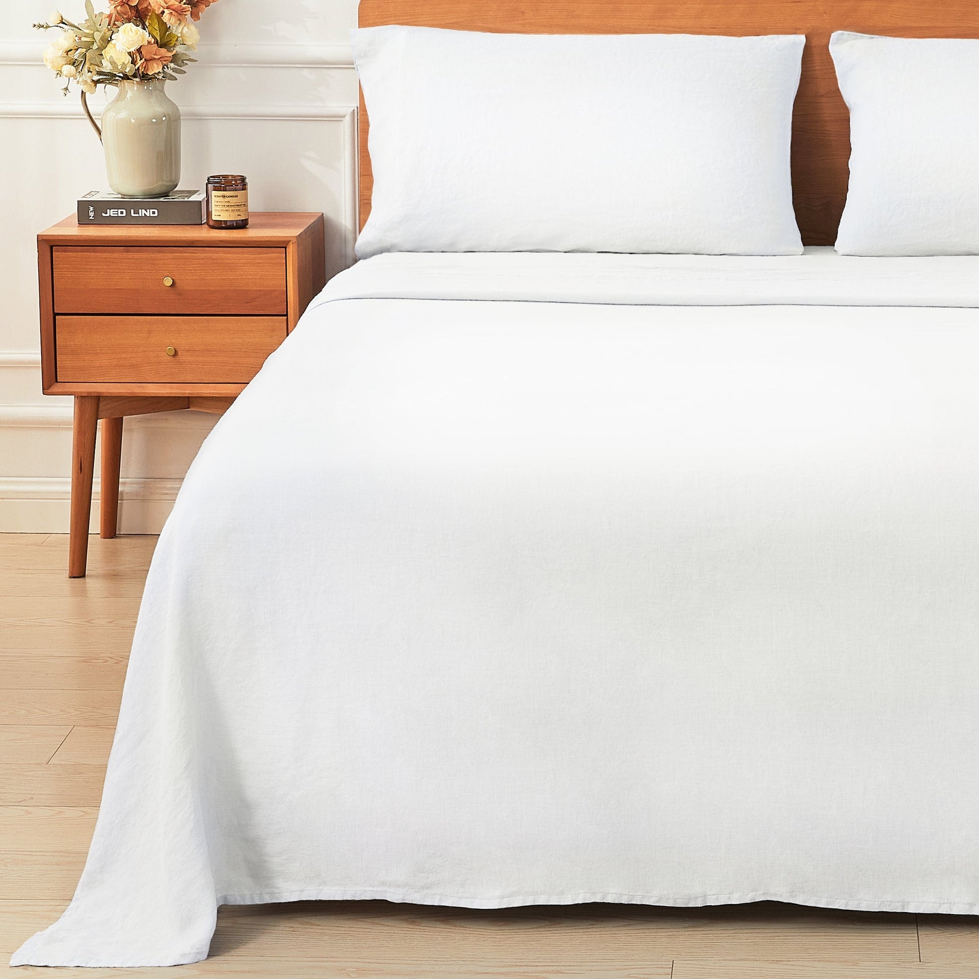 100% Linen Sheet Set - Luxury Organic Deep Pocket Linen Sheets - Quahog Bay Bedding