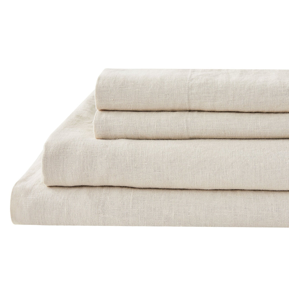 100% Linen Sheet Set - Luxury Organic Deep Pocket Linen Sheets - Quahog Bay Bedding