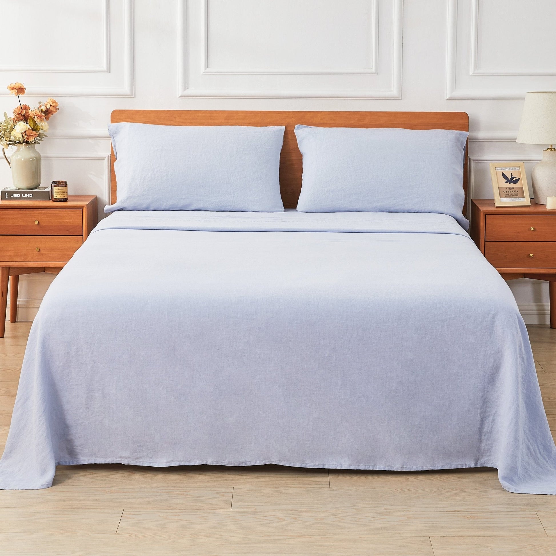 100% Linen Sheet Set - Luxury Organic Deep Pocket Linen Sheets - Quahog Bay Bedding
