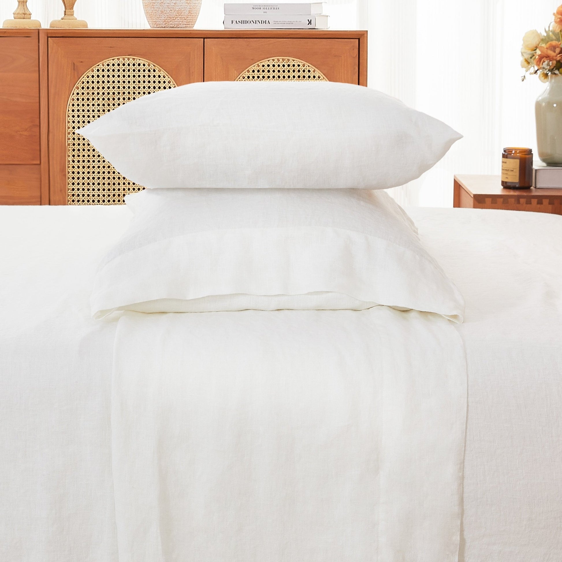 100% Linen Sheet Set - Luxury Organic Deep Pocket Linen Sheets - Quahog Bay Bedding