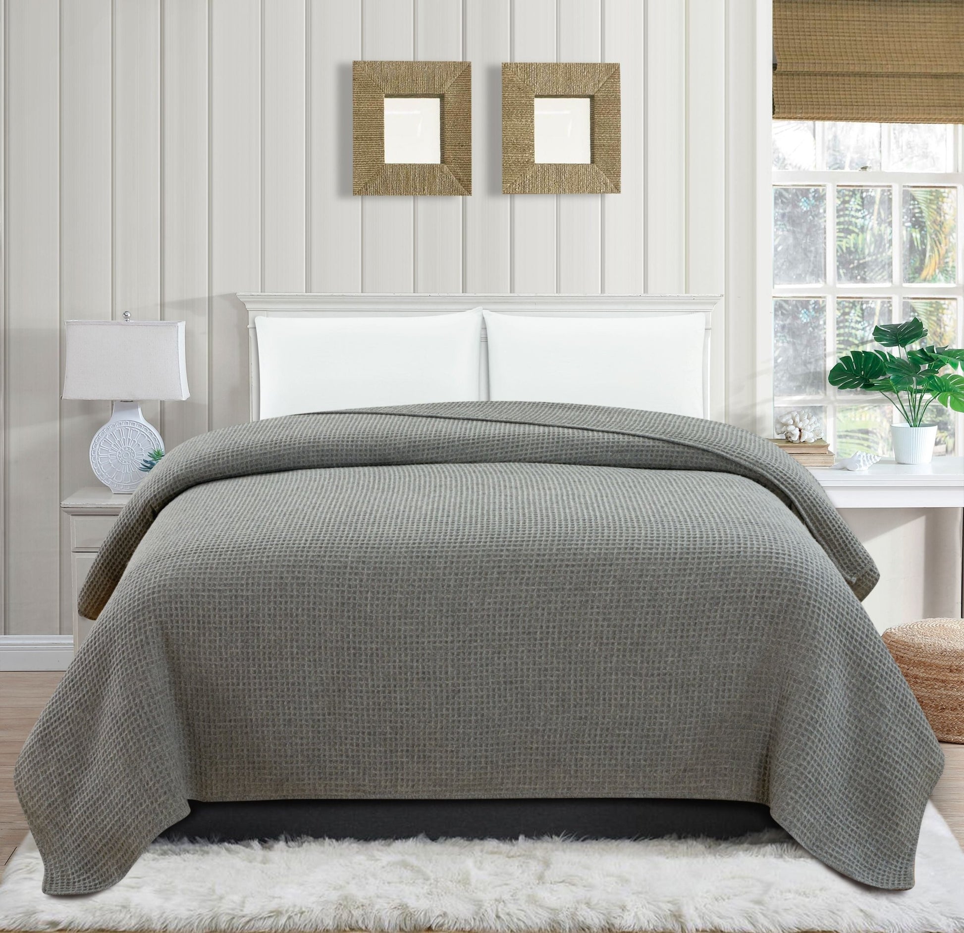 100% Merino Wool Waffle Weave Blanket - Quahog Bay Bedding