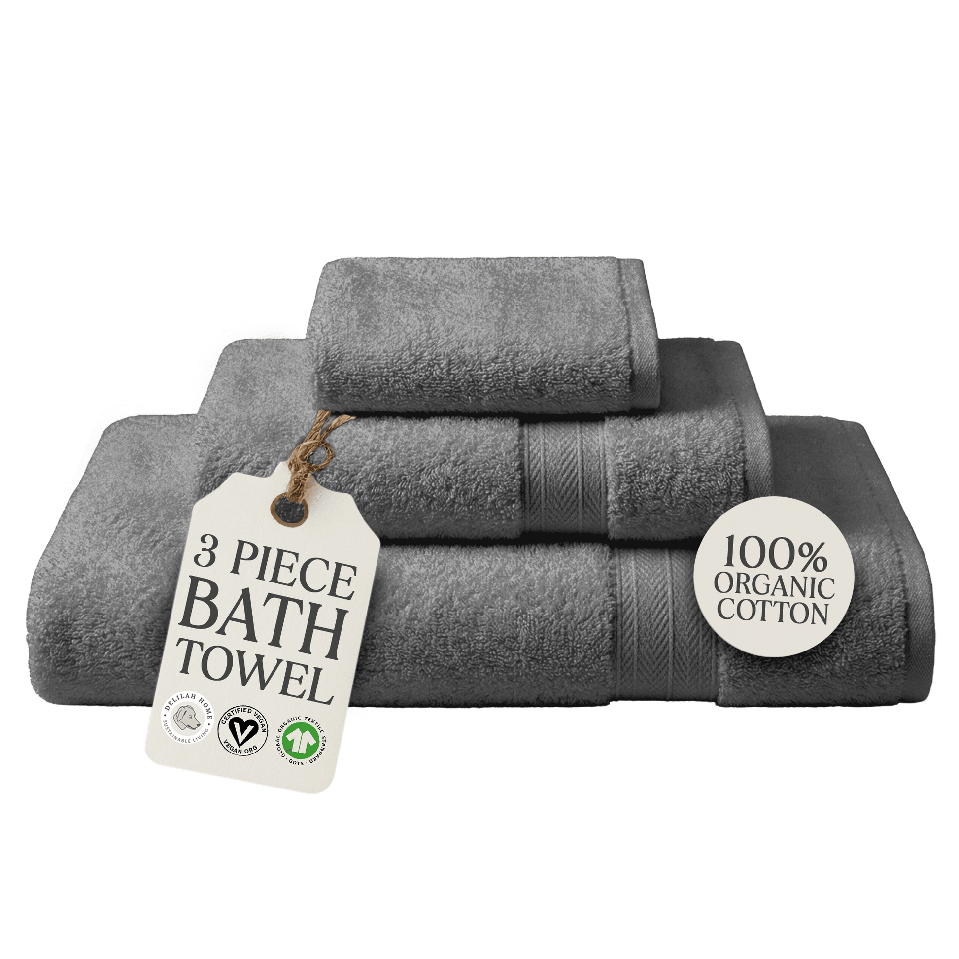 100% Organic Cotton Bath Towels Collection -GOTS Certified Bath Towels - Quahog Bay Bedding