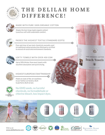 100% Organic Cotton Sunset Beach Towels - Quahog Bay Bedding