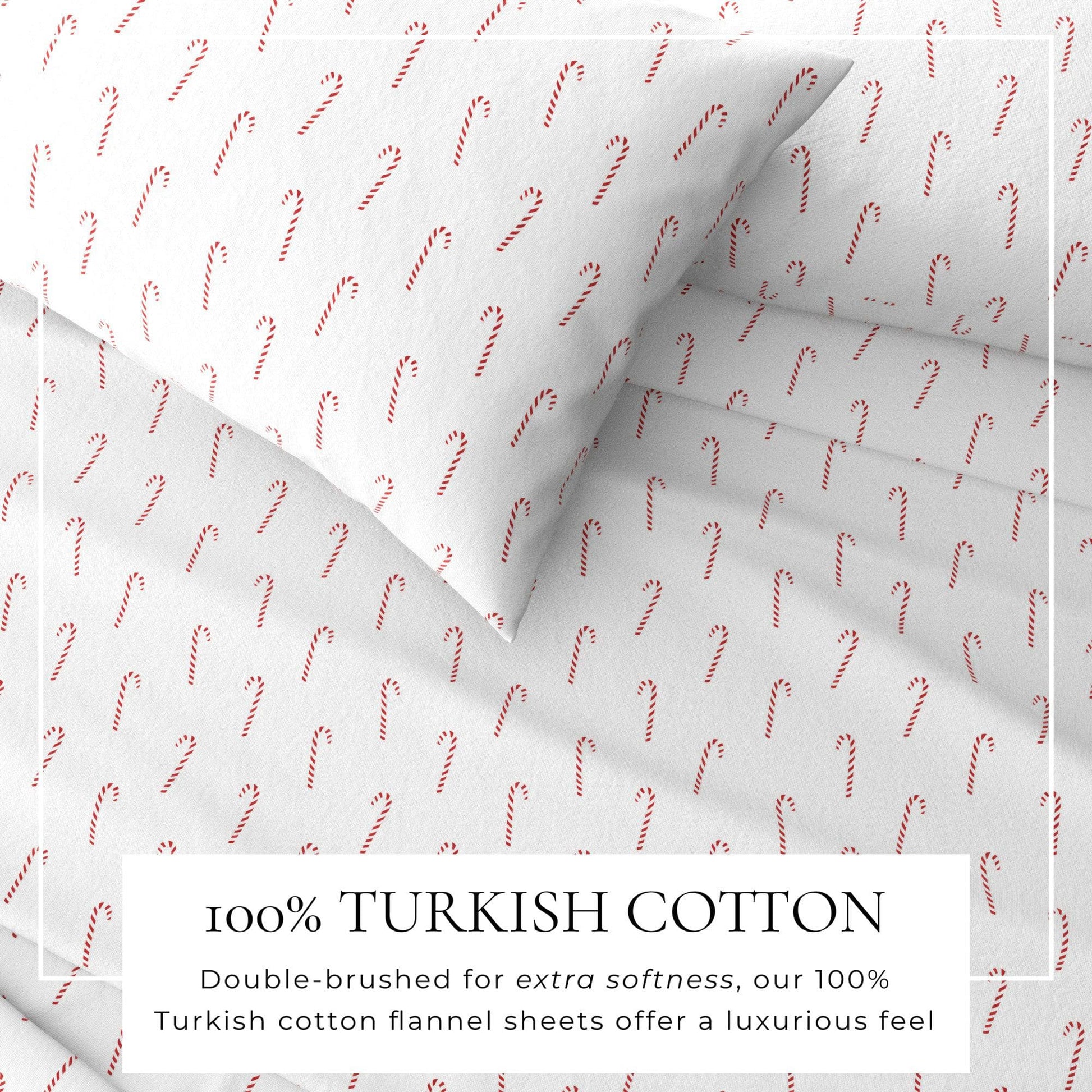 100% Turkish Cotton Flannel Sheet Sets - Christmas Sheets - Quahog Bay Bedding