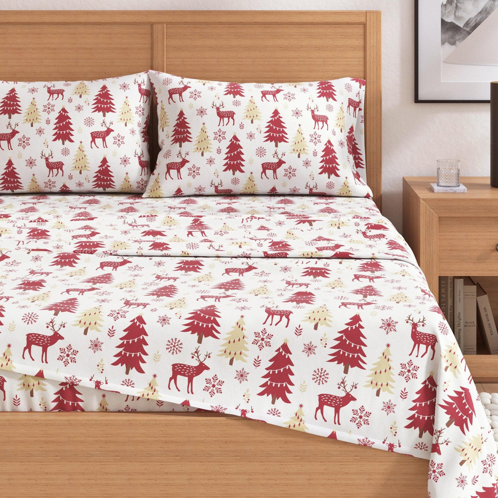 100% Turkish Cotton Flannel Sheet Sets - Christmas Sheets - Quahog Bay Bedding