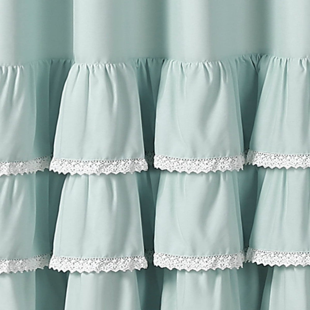 Ella Ruffle Lace Shower Curtain | Coastal Cottage Bathroom Decor