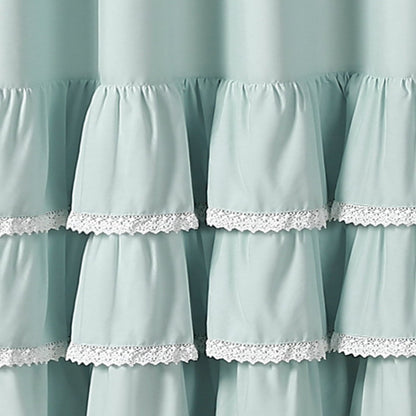 Ella Ruffle Lace Shower Curtain | Coastal Cottage Bathroom Decor