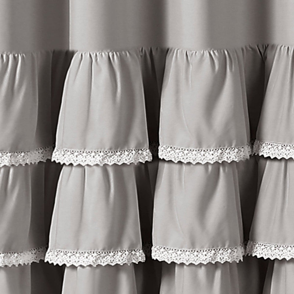 Ella Ruffle Lace Shower Curtain | Coastal Cottage Bathroom Decor