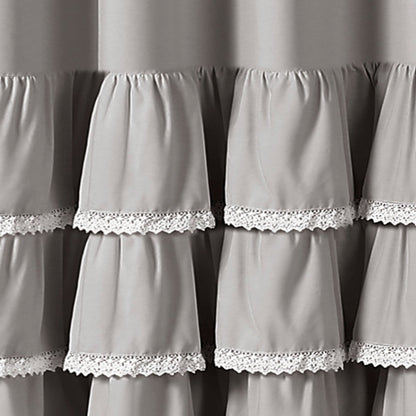 Ella Ruffle Lace Shower Curtain | Coastal Cottage Bathroom Decor