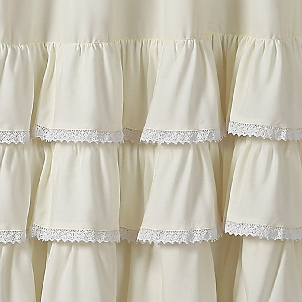 Ella Ruffle Lace Shower Curtain | Coastal Cottage Bathroom Decor