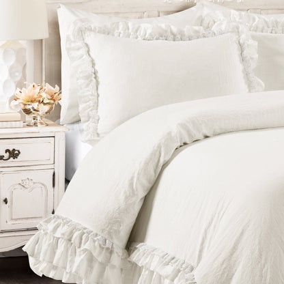 Ella Ruffle Lace 3PC Comforter Set | Coastal Cottage Bedding