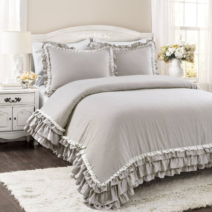 Ella Ruffle Lace 3PC Comforter Set | Coastal Cottage Bedding