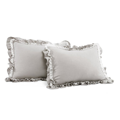 Ella Ruffle Lace 3PC Comforter Set | Coastal Cottage Bedding