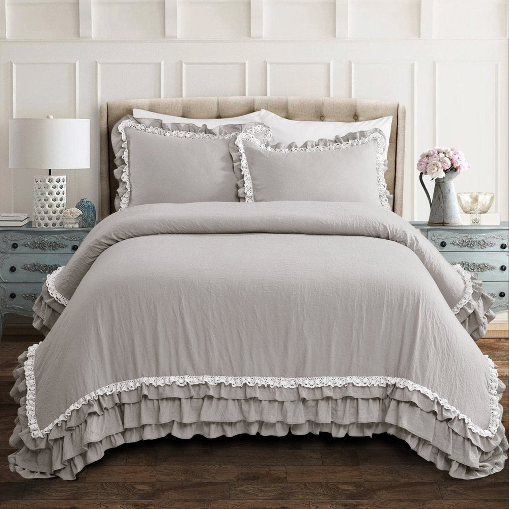 Ella Ruffle Lace 3PC Comforter Set | Coastal Cottage Bedding