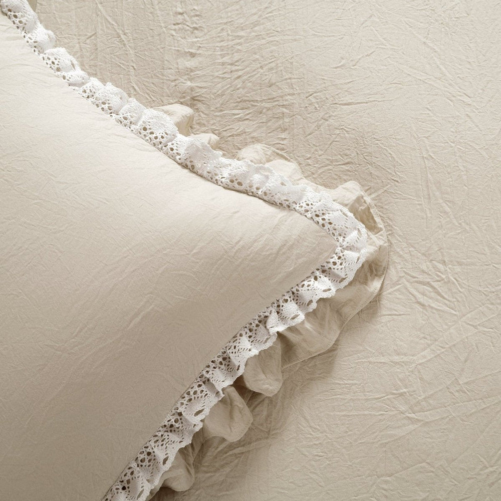 Ella Ruffle Lace 3PC Comforter Set | Coastal Cottage Bedding