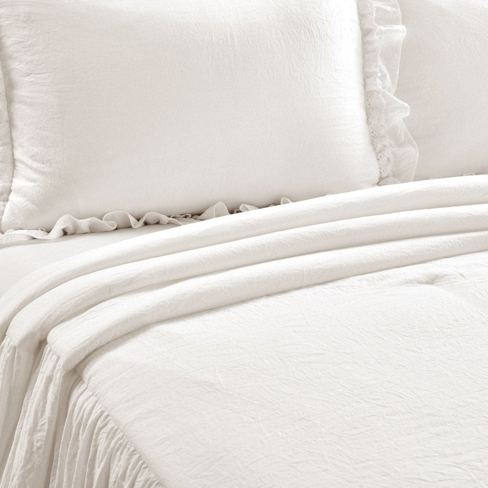 Ella Ruffle Lace 3PC Bedspread Set | Coastal Cottage Bedding