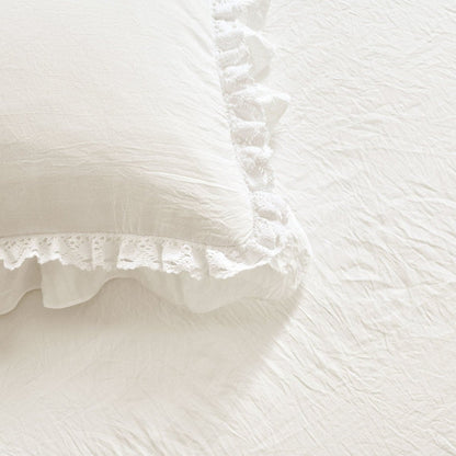 Ella Ruffle Lace 3PC Bedspread Set | Coastal Cottage Bedding