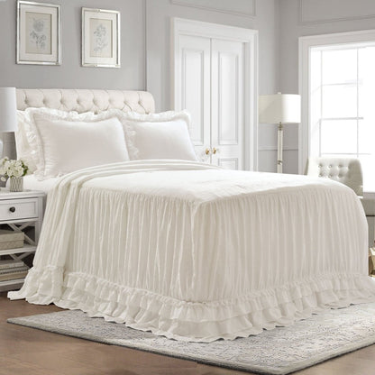 Ella Ruffle Lace 3PC Bedspread Set | Coastal Cottage Bedding