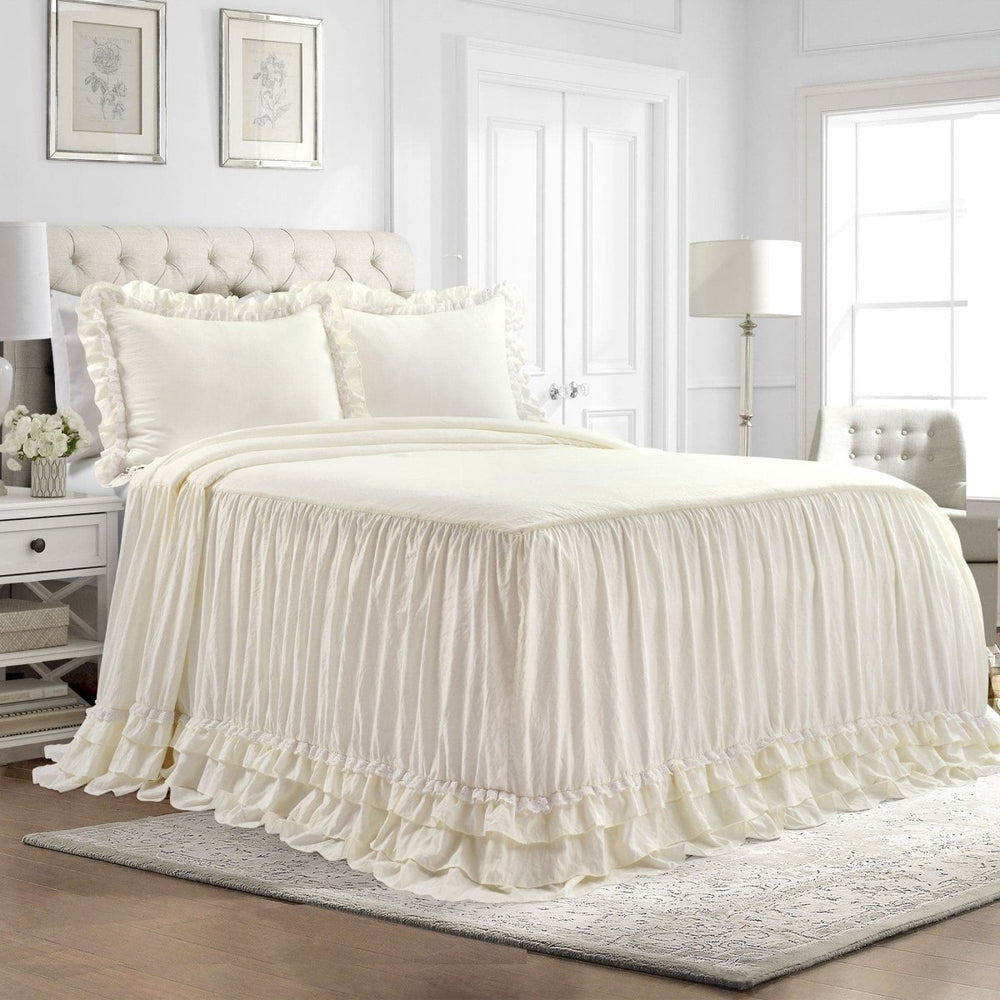 Ella Ruffle Lace 3PC Bedspread Set | Coastal Cottage Bedding