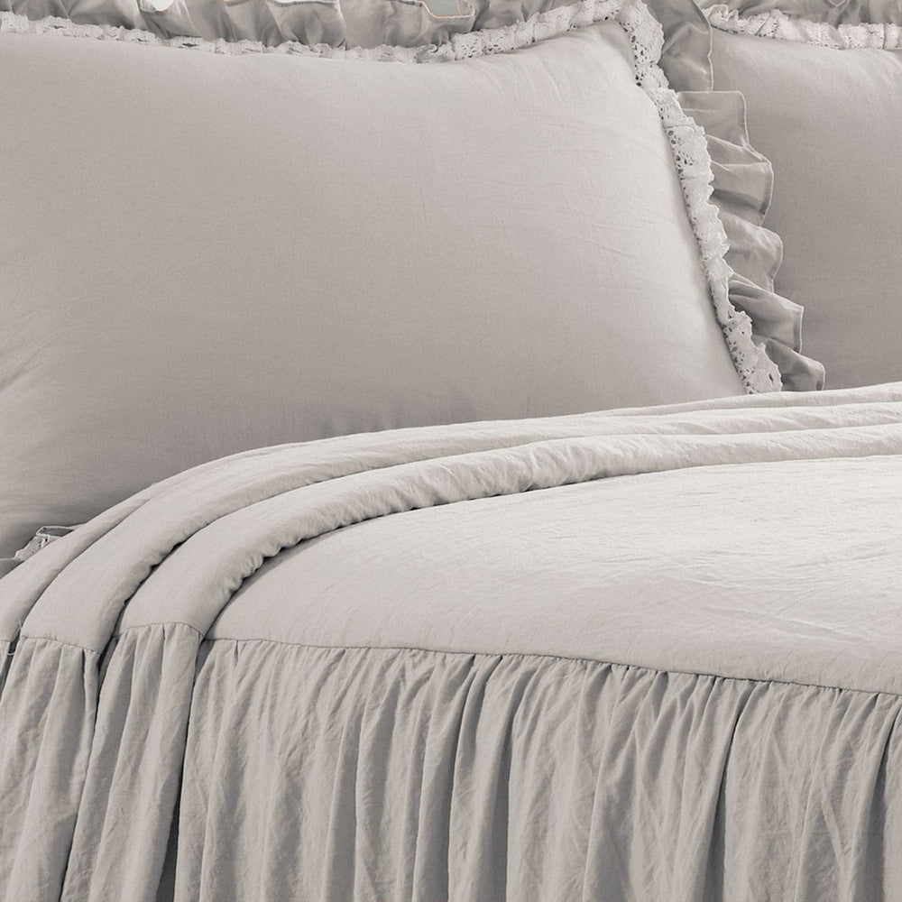 Ella Ruffle Lace 3PC Bedspread Set | Coastal Cottage Bedding