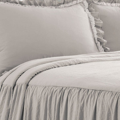 Ella Ruffle Lace 3PC Bedspread Set | Coastal Cottage Bedding