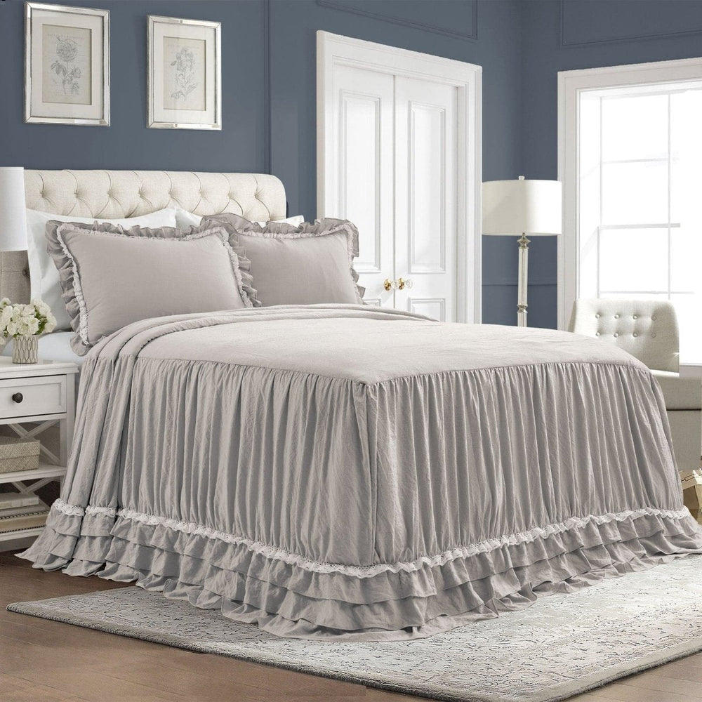 Ella Ruffle Lace 3PC Bedspread Set | Coastal Cottage Bedding