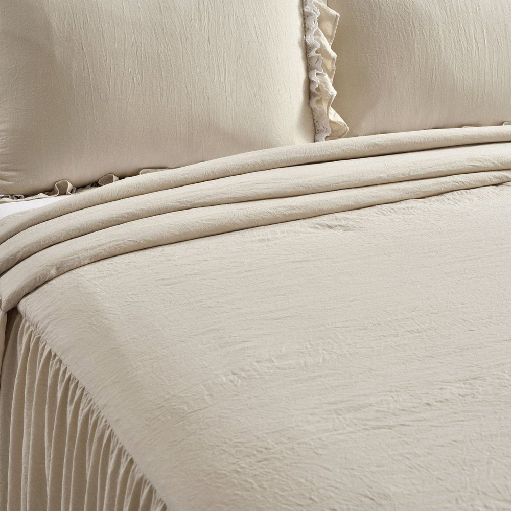 Ella Ruffle Lace 3PC Bedspread Set | Coastal Cottage Bedding