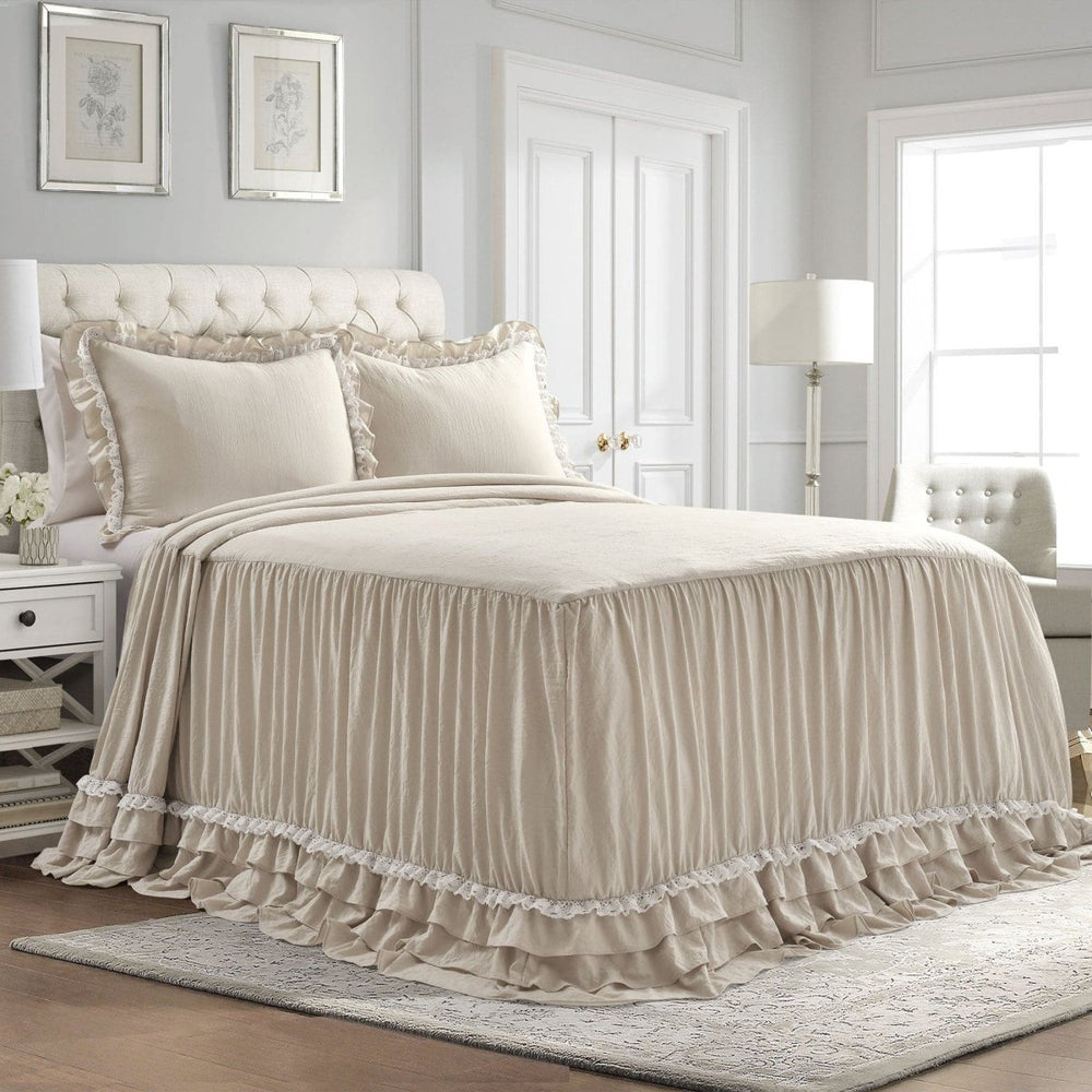 Ella Ruffle Lace 3PC Bedspread Set | Coastal Cottage Bedding