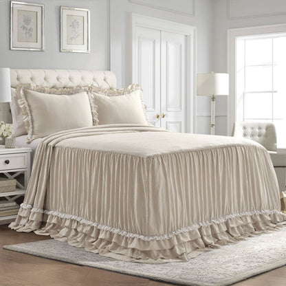 Ella Ruffle Lace 3PC Bedspread Set | Coastal Cottage Bedding