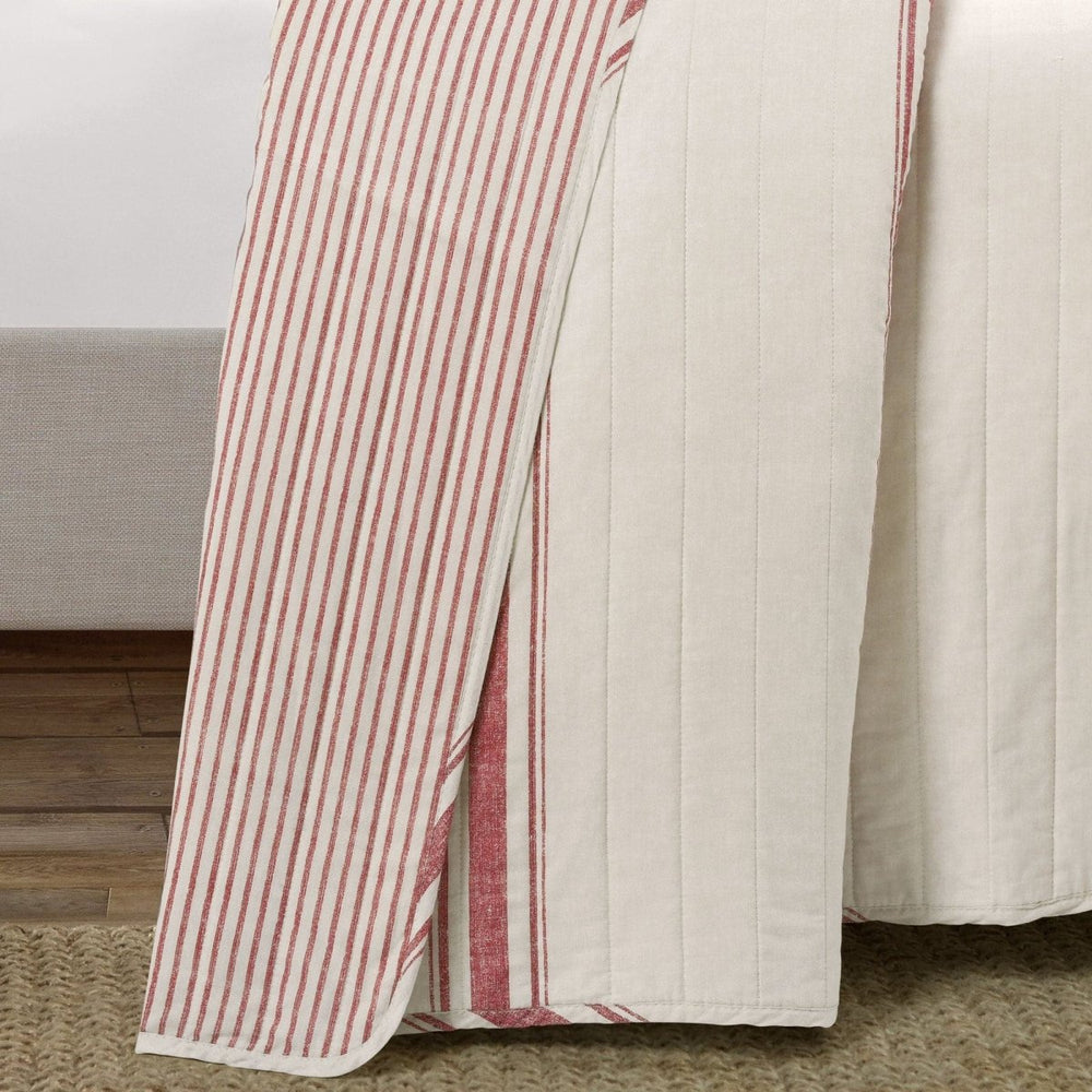 Farmhouse Stripe Reversible Cotton Quilt Set